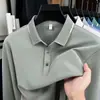 Camiseta Casual de Manga Larga con Cuello Campana para Hombre 2025, Nuevo Estilo Primavera 2025, Camisa Polo de Corte Holgado para Hombres de Mediana Edad y Mayores