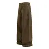 1100 Estilo de calle alto americano unisex de alta gama retro diseño estructurado pantalones de trabajo holgados desgastados para hombre