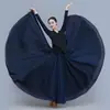 Saia Longa Clássica Reversível com Fenda de 720 Graus, Saia Longa Estilo Chinês para Apresentação e Prática de Dança, Saia Longa de Tule