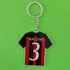 Chaveiro Personalizado de Acrílico com Camisa de Jogo Tendência Masculina Impressão Dupla Pingente de Futebol Placa de Número Mini Pingente Atacado