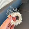 Corea del Sur accesorios para el cabello corona tocado liga para el cabello de niña banda de goma cuerda para el cabello de princesa cabeza de bola niña pequeña anillo para el cabello de perlas