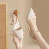 Zapatos de tacón alto de moda de corte bajo estilo coreano combinan con todo tacón de aguja estilo Chanel 2023 nuevos zapatos franceses de punta