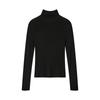 Camiseta Básica de Cuello Alto con Rayas Verticales Estilo Coreano Tejido Elástico Suéter 100% Lana para Mujer 25 Otoño Invierno Suéter de Cuello Alto