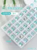 Joyería para uñas K9 hielo flash taladro cuadrado azul claro grueso taladro de pila taladro de gota de agua corazón torcido con fondo puntiagudo decoración de uñas taladro