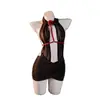 Lencería sexy, vestido bodycon sexy de rosa, uniforme de secretaria qqny de deseo puro, ropa de dormir de encaje tentadora para mujer