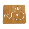 Porta-copos de madeira vazados, espessados para uso na cozinha, resistentes ao calor e isolantes, antiderrapantes, adequados para panelas, tigelas, pratos e copos