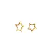 Pendientes de Hueso de Oreja de Estrella de Cinco Puntas Ins Estilo Genial Chapados en Plata de Ley S925 Oro de 18 Quilates Diseño de Nicho de Gama Alta
