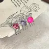 Huazi Clip para Oreja 6mm Diamante Redondo Clip de Espiga de Trigo Sin Perforación Hueso de la Oreja Clip para Oreja Estilo Dulce Fresco Sin Dolor Súper Fuerte Sin Perforación
