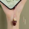 Madera de sándalo natural lindo lindo colgante de Hello Kitty cadena para teléfono móvil creativo madera tejido a mano bolso colgante que combina con todo