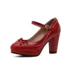 Zapatos de moda simples para mujer, cabeza redonda, PU, hebilla, tacones altos, zapatos de mujer, suministro de origen