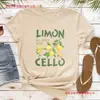 Camiseta Vintage de Limão LaDolceVita Transfronteiriça, Camisa com Design Criativo de Limão, Camiseta Italiana para o Verão