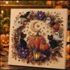 Pintura de Diamantes 5D Transfronteriza Más Vendida de Halloween con Perlas, Set DIY, Portátil, Arte para el Hogar, Adorno Decorativo Hecho a Mano