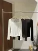 HOO Otoño Nuevo Suéter de Punto Jacquard Texturizado de Lana Francesa para Mujer Casual Versátil Cuello Cuadrado TB4218