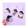Chaveiro acrílico DIY personalizado, material periférico transparente criativo de desenho animado engraçado anime, pingente decorativo de resina