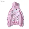 Comércio exterior transfronteiriço fora do suéter ow marca de moda clássico rosa flor de pêssego com capuz pulôver branco casaco de veludo de manga comprida