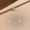 Pulsera de Flor de Zircón con Mariposa Estilo Pastoral para Mujer, Exquisita Pulsera de Nicho de Gama Alta, Joyería de Mano Simple y Versátil al por Mayor