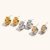 Europeos y Americanos Transfronterizos Amazon Más Vendido Estilo Popular ins Pendientes de Dos Tonos Acero de Titanio Chapado en Oro de 18 Quilates Textura de Correa Metálica Ear Cuff para Mujer