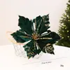 Novos Enfeites de Flores de Natal de Veludo Falso Pintados à Mão Galhos de Inserção para Árvore de Natal Decoração Props Atacado