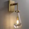 Lámpara de Pared de Cristal Americana Lámpara de Dormitorio Luz de Lujo Moderna Creativa Vidrio Artístico de Gota de Agua Sala de Estar Escalera Dúplex Lámpara Decorativa
