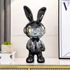 50/60 cm Mueble de TV de Conejo de la Suerte de Gama Alta Adornos de Escritorio Galvanizado Modelo de Sala de Estar de Gama Alta Decoración Suave para el Hogar
