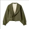 Chaqueta de mujer de manga larga transfronteriza europea y americana, chaqueta con solapa para ir al trabajo, abrigo corto casual europeo y americano de AliExpress