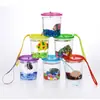 Mini Taza de Bolsillo Caja de Bolsillo Taza de Medusa Caja para Mascotas Infantiles Plástico Grueso de Alta Transparencia Botella para Peces Pequeños Botella para Tortugas Caja para Tortugas