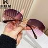 Gafas de Sol Sin Marco Estilo Coreano Moda Personalizadas Gafas de Playa Modernas Versátiles Celebridad de Internet Viajes Fotografía Callejera Gafas de Sol Gafas de Sol