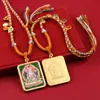 Tangka del Tíbet Medio Pintado a Mano Rudo Ocho Santos Patronos Tangka Cuerda de Collar del Tíbet Colgante Animal del Zodiaco Collar de Buda