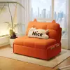 Sofá-cama multifuncional estilo creme, dobrável e extensível, adequado para apartamentos pequenos, salas de estar, imóveis de aluguel, escritórios e varandas