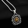 Suministro de comercio exterior europeo y americano, colgante de brújula marina de estrella pirata, collar de acero de titanio combinable de hip hop, joyería personalizada para hombres y mujeres.