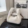 Bolso peludo nuevo muy elegante, bolso tipo chaleco estilo japonés y coreano, bolso de mano de moda simple casual, bolso cruzado de felpa de nicho