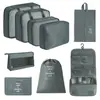Bolsa de almacenamiento para viajes transfronterizos, set de neceser, bolsa de almacenamiento organizadora de ropa para equipaje de siete piezas, bolsa de almacenamiento de viaje