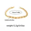 Pulsera de Cobre para Mujer Moda Transfronteriza Europea y Americana Joyería de Mano Minimalista Cadena Minimalista Chapada en Oro de 18K Hip-Hop Versátil Pulsera de Nicho