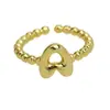 Anillos de 26 Letras Inglesas Más Vendidos Transfronterizos Anillos Gruesos Brillantes de Oro de 18 Quilates Modelo Caliente de Amazon Dropshipping