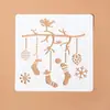 Regla de encaje decorativo navideño dibujos animados diy álbum de fotos material hecho a mano plantilla de dibujo hueca papelería para cuenta de mano