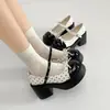 Zapatos de salón retro de tacón alto gruesos para mujer, nuevo estilo otoño 2026, versátiles con faldas, zapatos Mary Jane de estilo francés para aumentar la altura