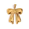 Temperamento europeu e americano personalidade retrô acessórios de joias DIY aço inoxidável banhado a ouro 18K laço onda pérola pingente feminino