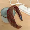 Nueva Diadema de Lana a Cuadros Maillard de Gama Alta para Otoño e Invierno para Mujer, Diadema para Lavarse la Cara, Diadema Versátil Elegante Estilo Ins
