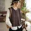 Chaleco de punto verde para mujer, nuevo estilo primavera 2026, versátil para figuras petite, elegante y holgado, atractivo, chaleco casual para superponer
