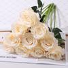 Ramo de rosas de simulación personalizado con procesamiento de fábrica, flores de seda de plástico, flores falsas, decoración individual para sala de estar, decoración de mesa para boda