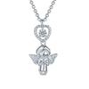Joyería de moda nueva transfronteriza europea y americana collar de diamantes de ángel bebé colgante en forma de corazón regalo de vacaciones