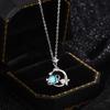 Di Feng S999 Cadena de Plata Planeta de los Sueños Collar Femenino Colgante de Piedra Lunar Cadena para Clavícula Cadena de Cuello Mariposa Estilo Hada