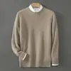 Suéter de Lana para Hombre con Cuello Semi Alto, Jersey Grueso de Negocios, Camisa Base de Punto Holgada de Color Sólido, Venta al por Mayor Transfronteriza para Hombres