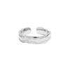 829 Estilo coreano ins diseño nicho minimalista superficie irregular textura de esmalte goteado plata esterlina S925 anillo abierto para mujer