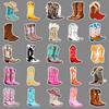 50 pegatinas de botas de cowboy dibujos animados zapatos botas color grafiti impermeable decorativas para diario papelería pegatinas venta al por mayor