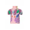 Miyake Counter Nueva Yo Serie Plegada Camiseta de Manga Corta de Cuello Alto para Mujer Top Ligero de Punto para Mujer Ropa para Mujer