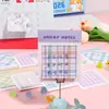 Notas Adhesivas Cuadriculadas Lindas y Frescas para Niñas, Pegatinas para Decoración de Diarios DIY, Notas de Recado Portátiles