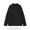 Camiseta Térmica Masculina Nova Outono/Inverno, Gola Alta Meia, Tamanho Plus Size, Cor Sólida, Camada Base Fashion e Versátil