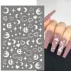Nuevas pegatinas para uñas transfronterizas con diseño de llama azul, corazón sonriente y estrella, línea de pintura, adhesivo para uñas en la parte posterior.