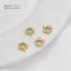 Anillos de Abalorios Irregulares Chapados en Oro de 14K que Conservan el Color para Pulseras Hechas a Mano DIY, Abalorios Separadores de Flores Pequeñas, Materiales para Accesorios de Joyería
